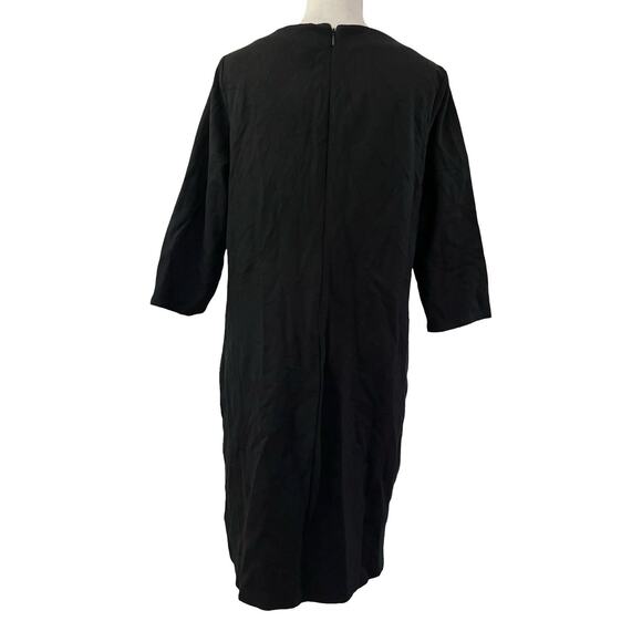 Chicos Womens Embroidered Sheath Dress Size 2P/ US LP Black Ponte Knit Chic NWT - Picture 3 of 7